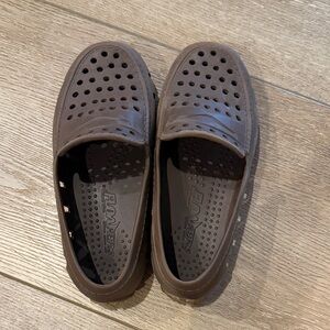 Kids Brown Slip-On Sandals with Ventilation Holes